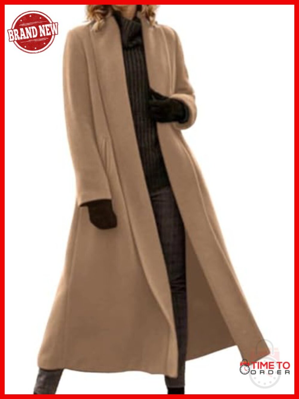 Elegant Shawl Collar Wool Pea Coat Winter Work